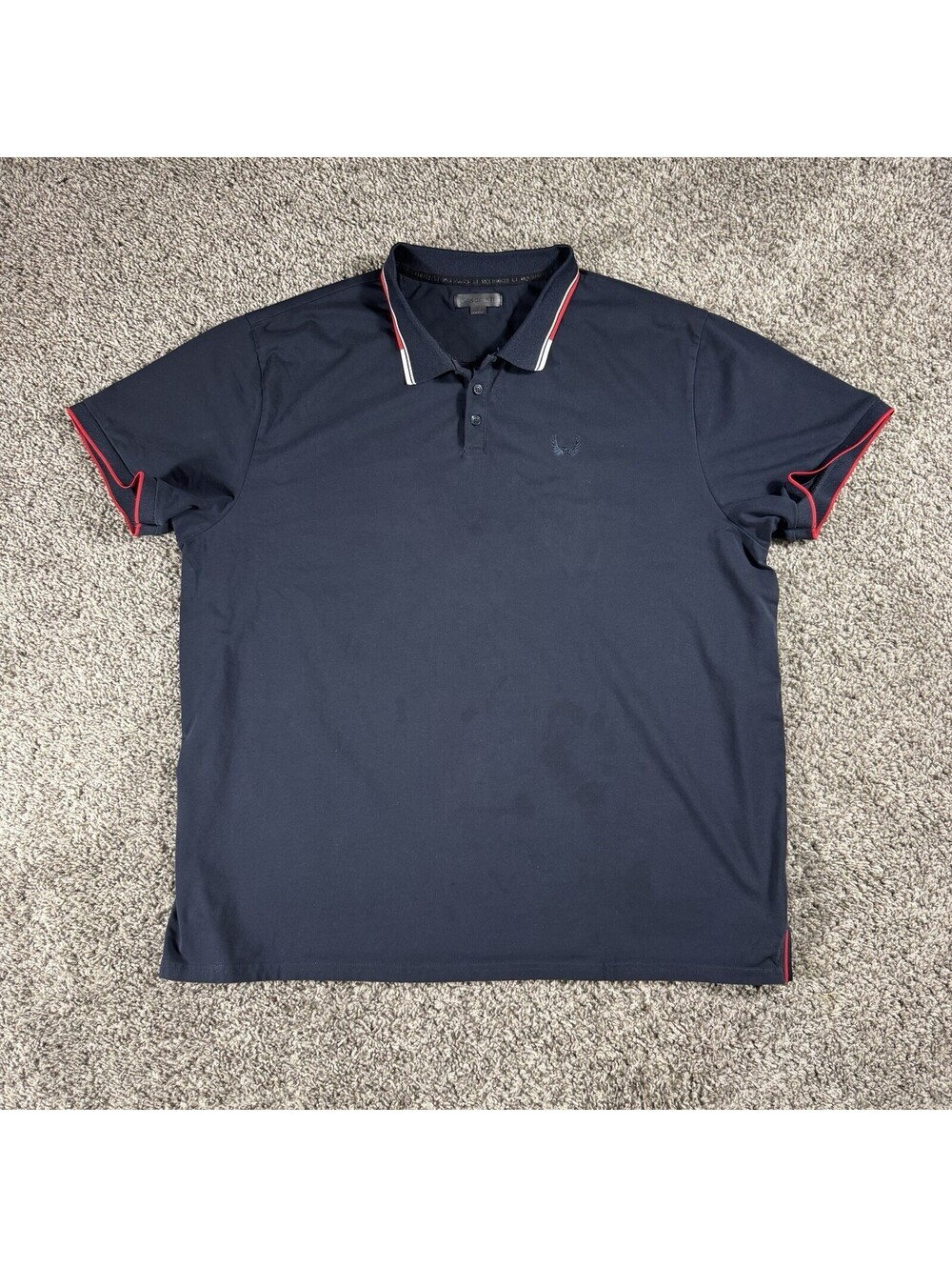 Nick Danger Polo Shirt Mens 3XL Navy Blue Tipped Collar Casual Logo
